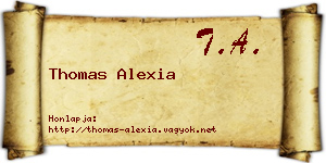 Thomas Alexia névjegykártya
